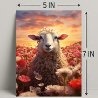 Serene Sheep At Sunset Poster PosterGoat