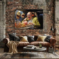 Surreal Dining Scene in a Plane - Artistic Poster