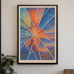 Surreal Sunset Glass Shards Abstract or Artistic Poster