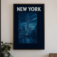 New York Skyline At Night Poster