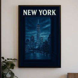 New York Skyline At Night Poster