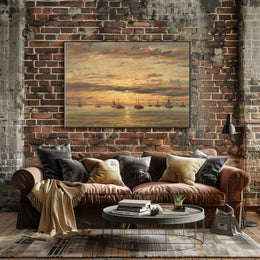 Serene Sunset Seascape Classic Artistic Poster