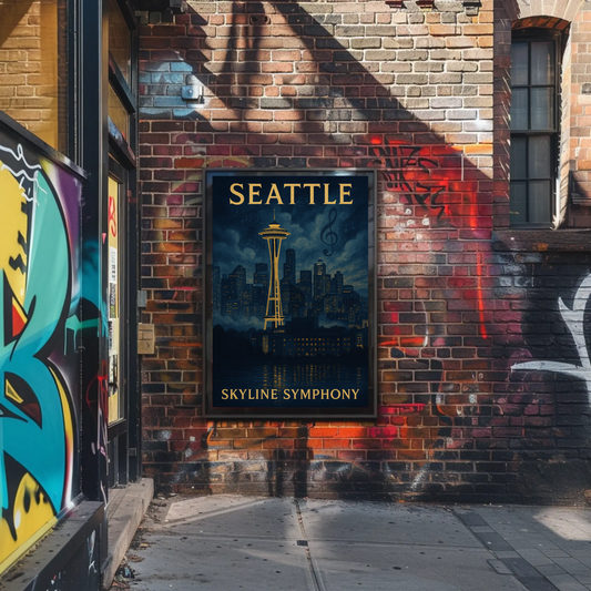 Seattle Skyline Symphony Travel Poster