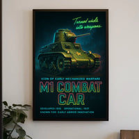 M1 Combat Car Icon Of Early Mechanized Poster