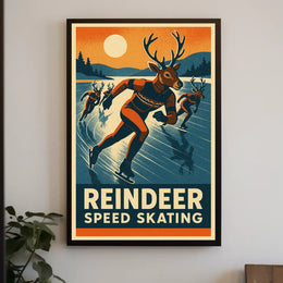 Reindeer Speed Skating Poster