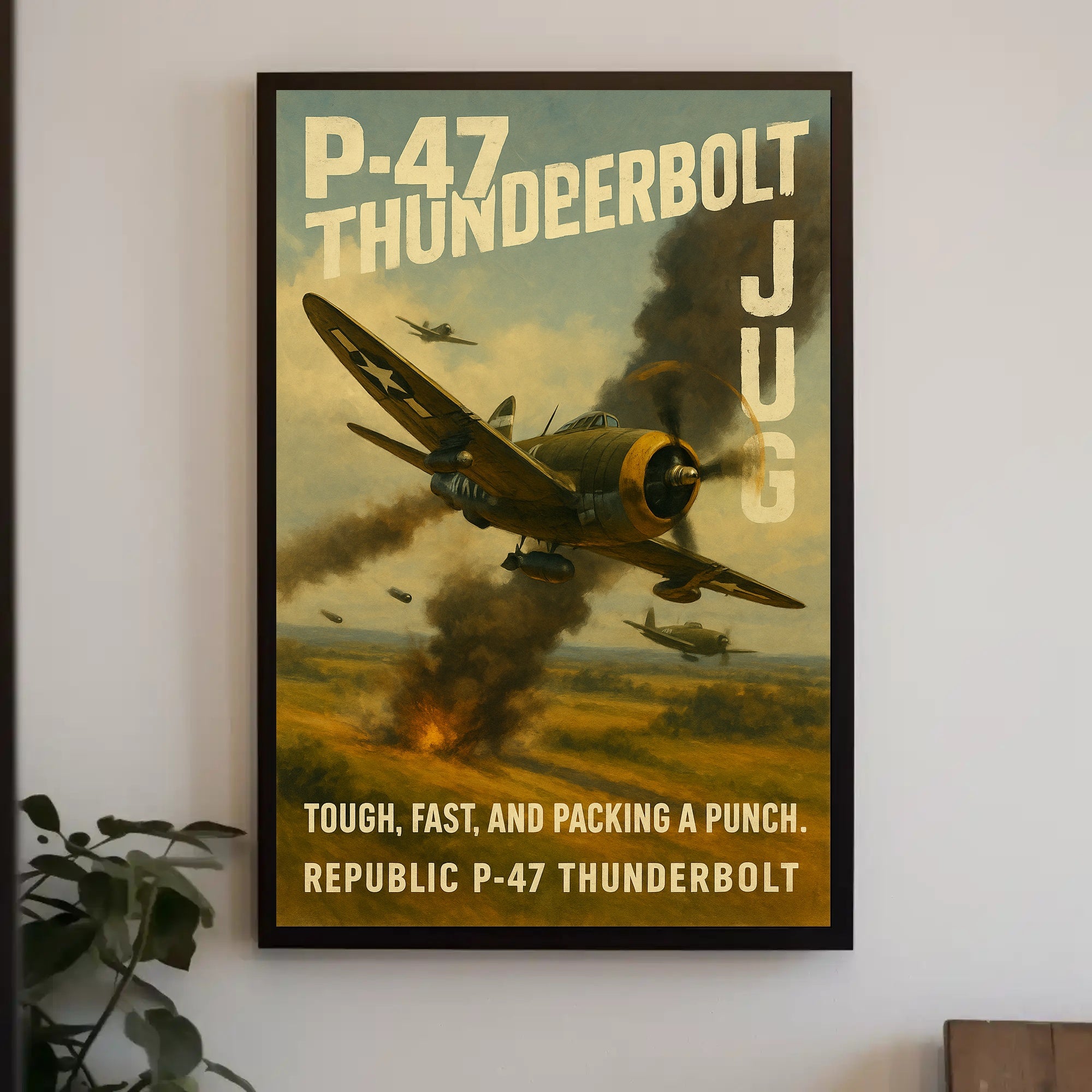 Republic P-47 Thunderbolt Fighter WWII Poster