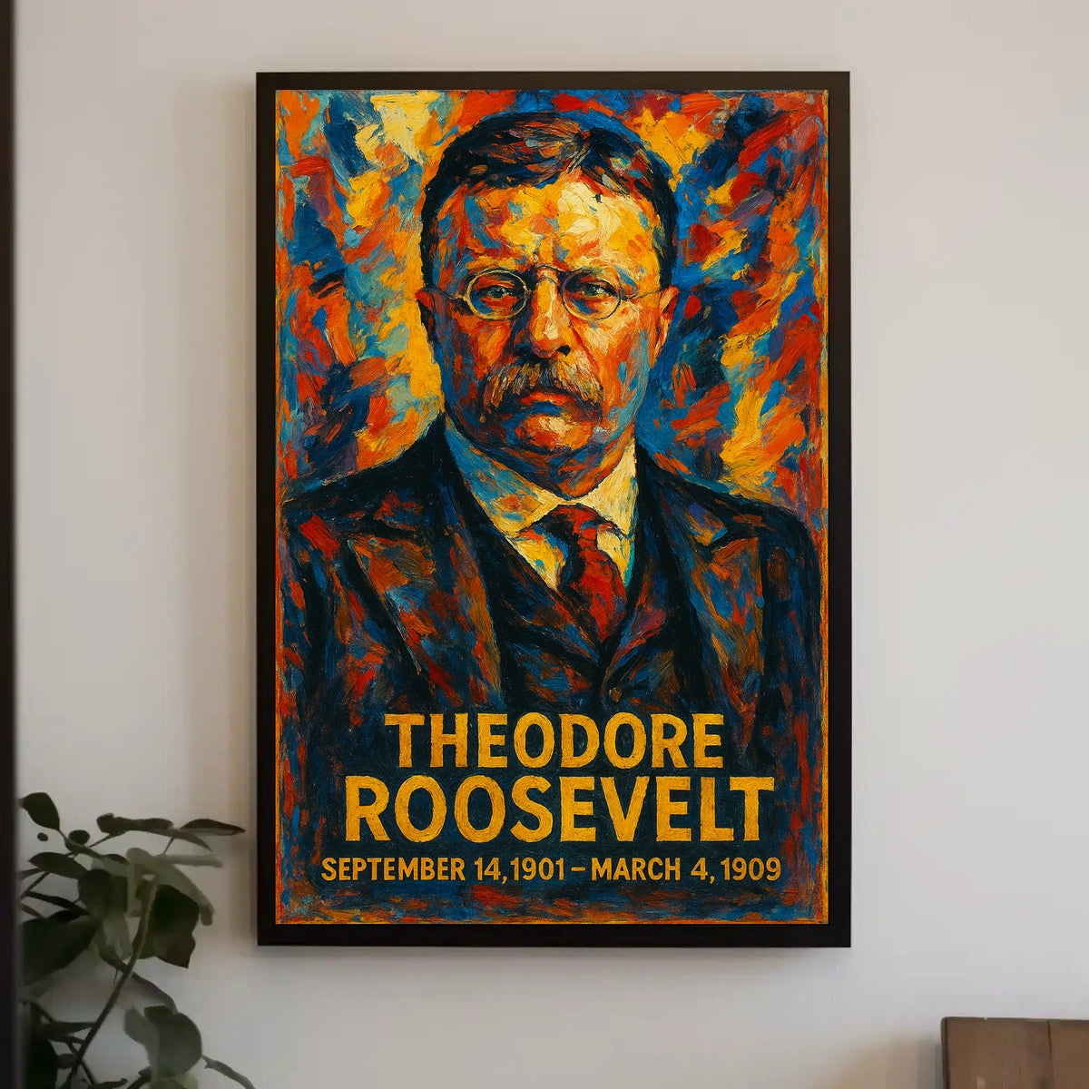 Theodore Roosevelt 26th President of the United States Glitch Hop Art Poster
