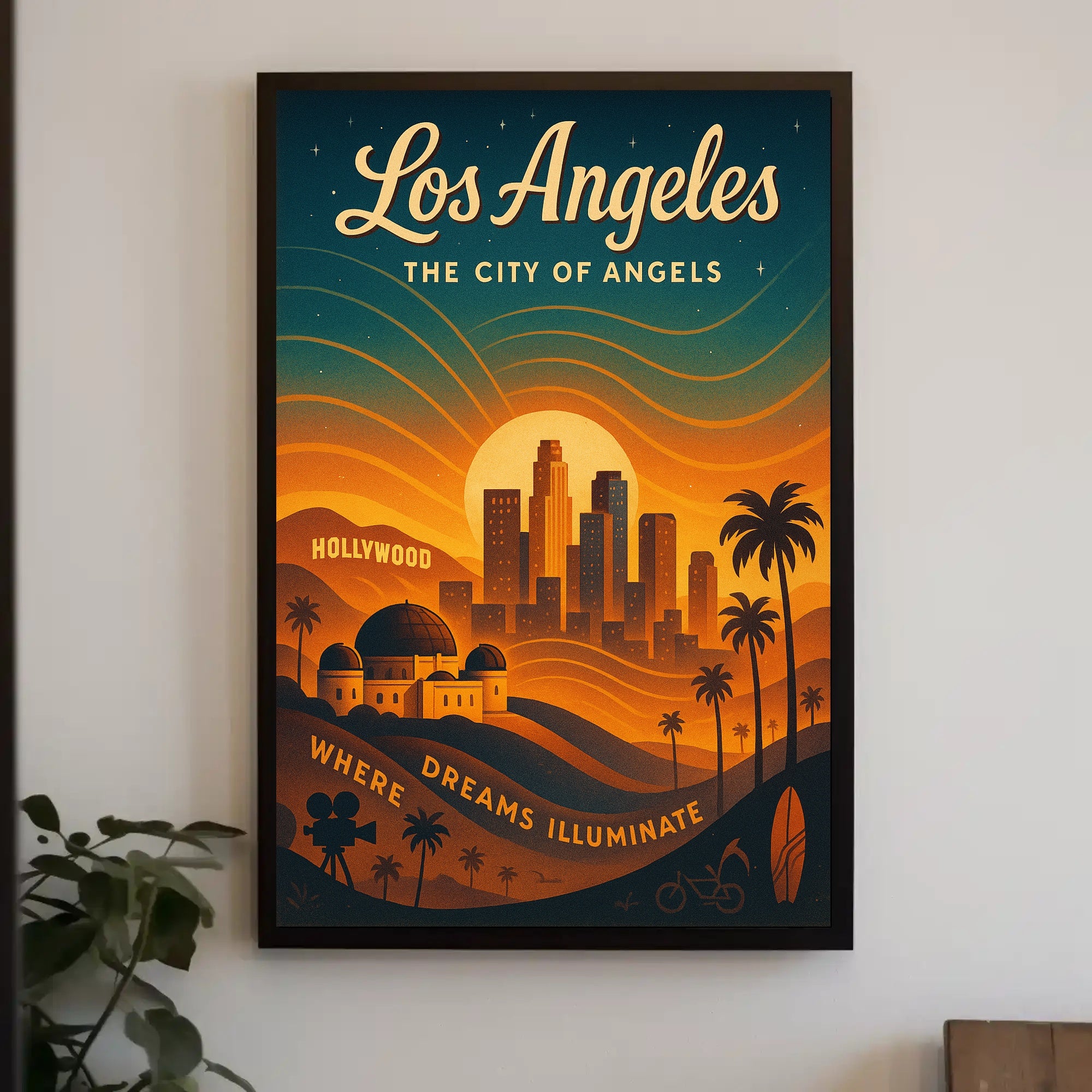 Los Angeles Dreams Illuminate Urban or Cityscape Poster