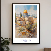 Jerusalem Architectural Watercolor Art Travel Poster PosterGoat