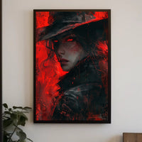 White Fox on Snowy Cliff Fantasy Poster PosterGoat