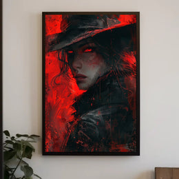 White Fox on Snowy Cliff Fantasy Poster PosterGoat