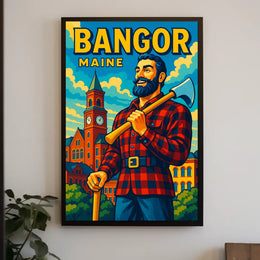 Bangor, Maine Lumberjack Spirit Poster
