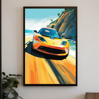 Speed and Freedom on Coastal Road Sports Poster
