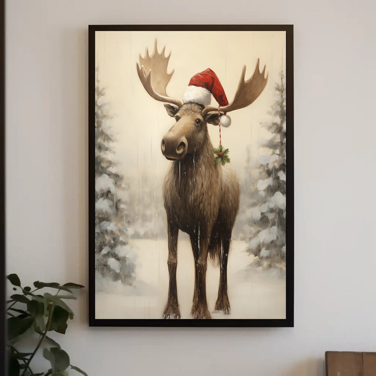 Festive Moose In Winter Wonderland Poster