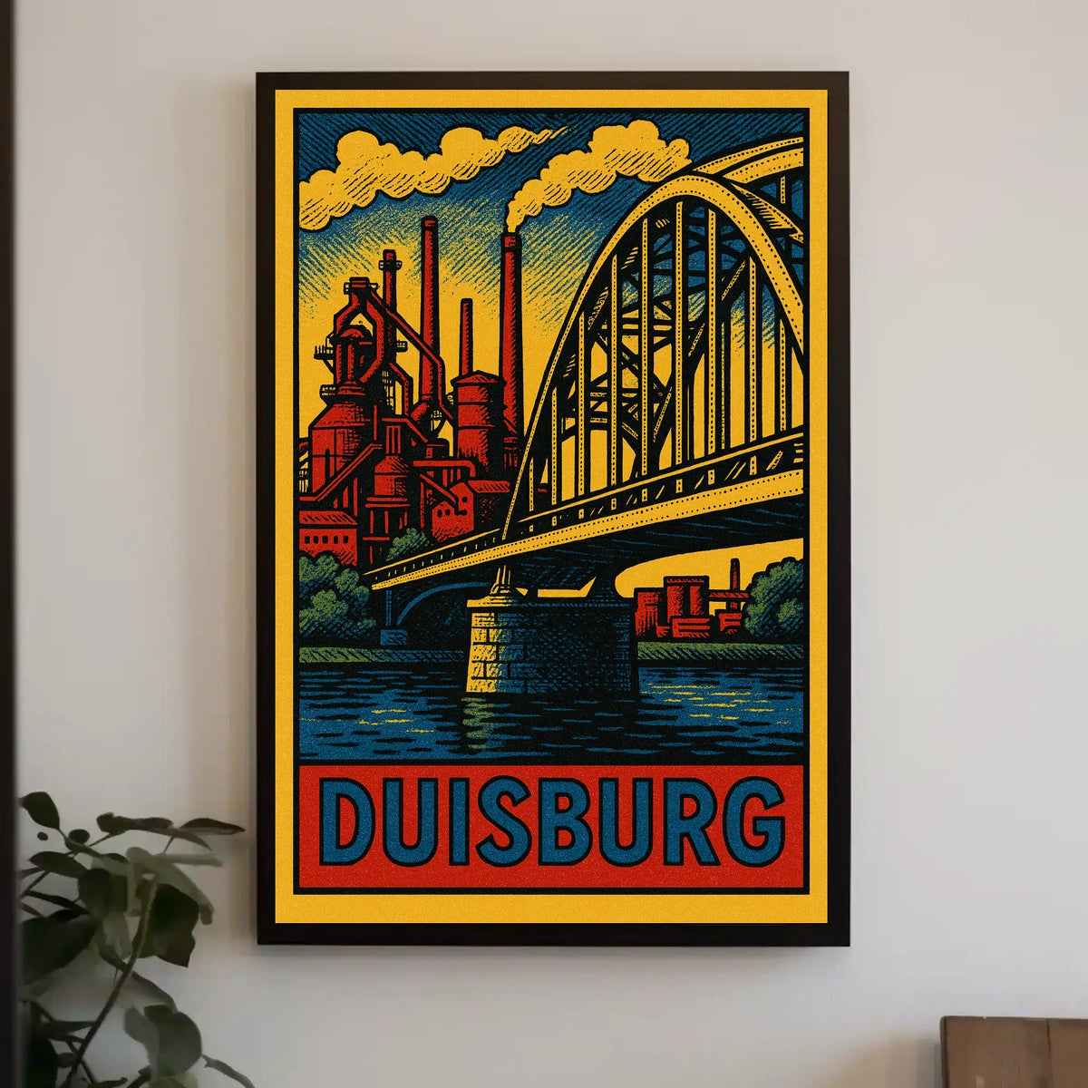 Duisburg Industrial Scene Poster