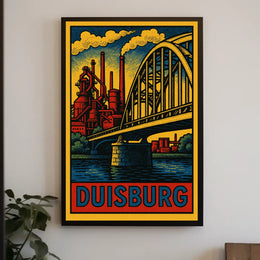 Duisburg Industrial Scene Poster