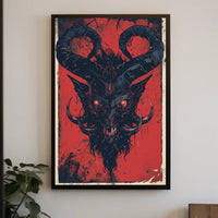 Demon Visage Art Print Poster for Home Decor and Wall Aesthetics PosterGoat