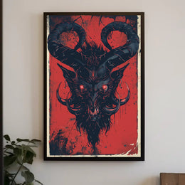 Demon Visage Art Print Poster for Home Decor and Wall Aesthetics PosterGoat