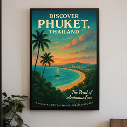 Phuket Travel Poster Vintage Beach Wall Art Print
