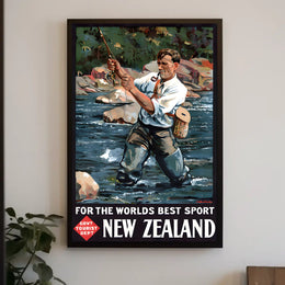 New Zealand Fishing Adventure Poster
