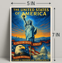 The United States of America Land of Freedom and Opportunity Poster PosterGoat