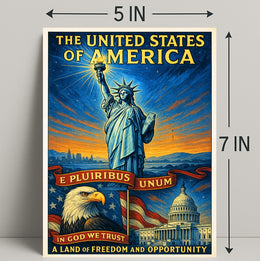The United States of America Land of Freedom and Opportunity Poster PosterGoat