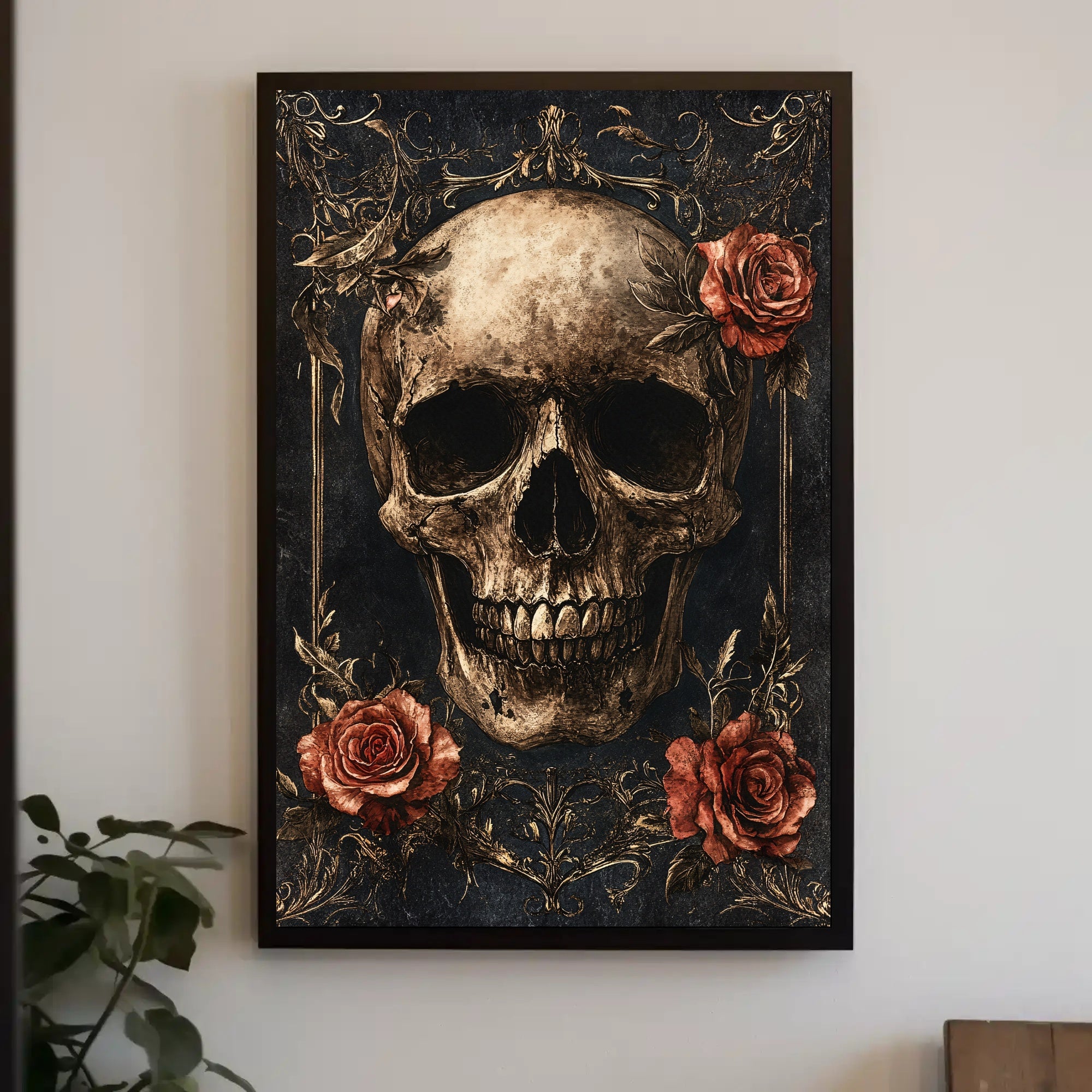 Skull And Roses Poster