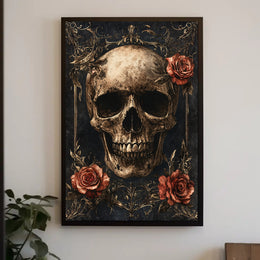 Skull And Roses Poster