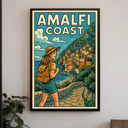 Amalfi Coast Adventure Poster Wall Art Travel Print