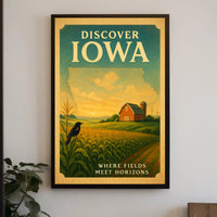 Iowa Countryside Vintage Travel Poster