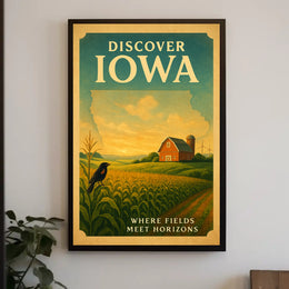 Iowa Countryside Vintage Travel Poster