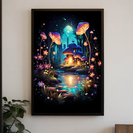 Enchanted Mushroom Grove Poster
