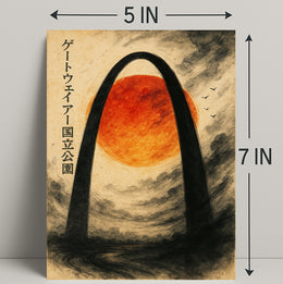 Gateway Arch Sunset: Artistic National Park Poster