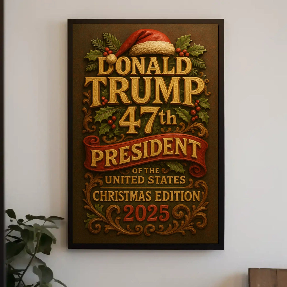 47th President Christmas Edition Festive Political Poster