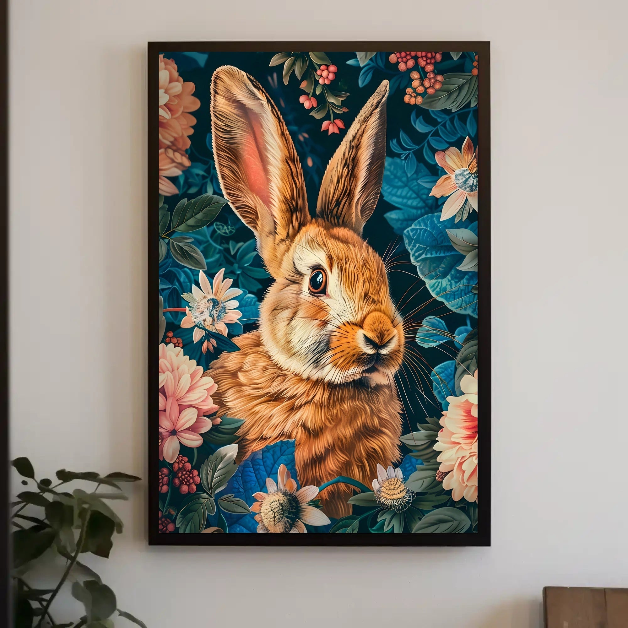Enchanted Rabbit in Bloom Wall Art Print