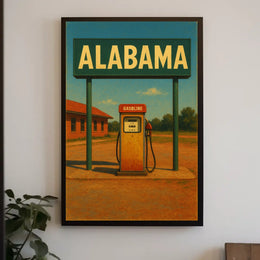 Alabama Gasoline Station Poster