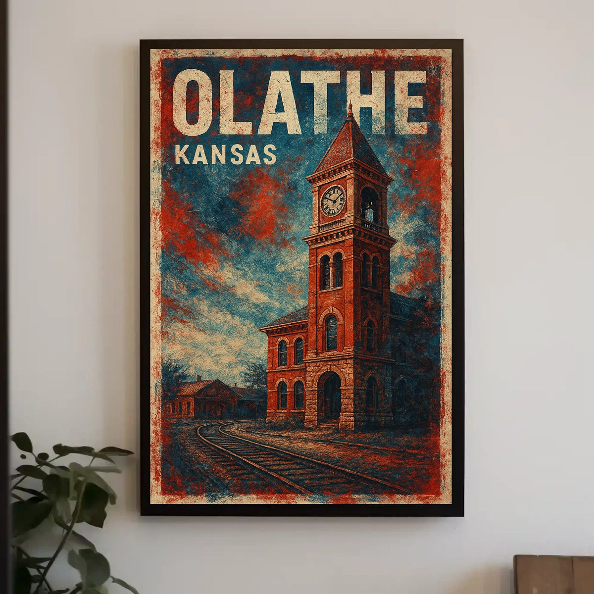 Olathe, Kansas Vintage Railway Vintage Poster