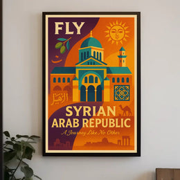 Vintage Syrian Travel Poster Explore Exotic Middle Eastern Heritage Travel Poster PosterGoat