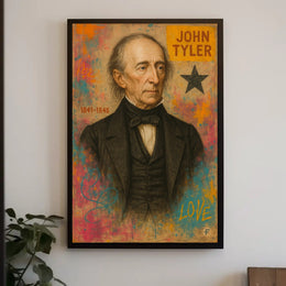 John Tyler Presidential Portrait Modern Art Poster