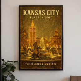 Kansas City Plaza In Gold Poster