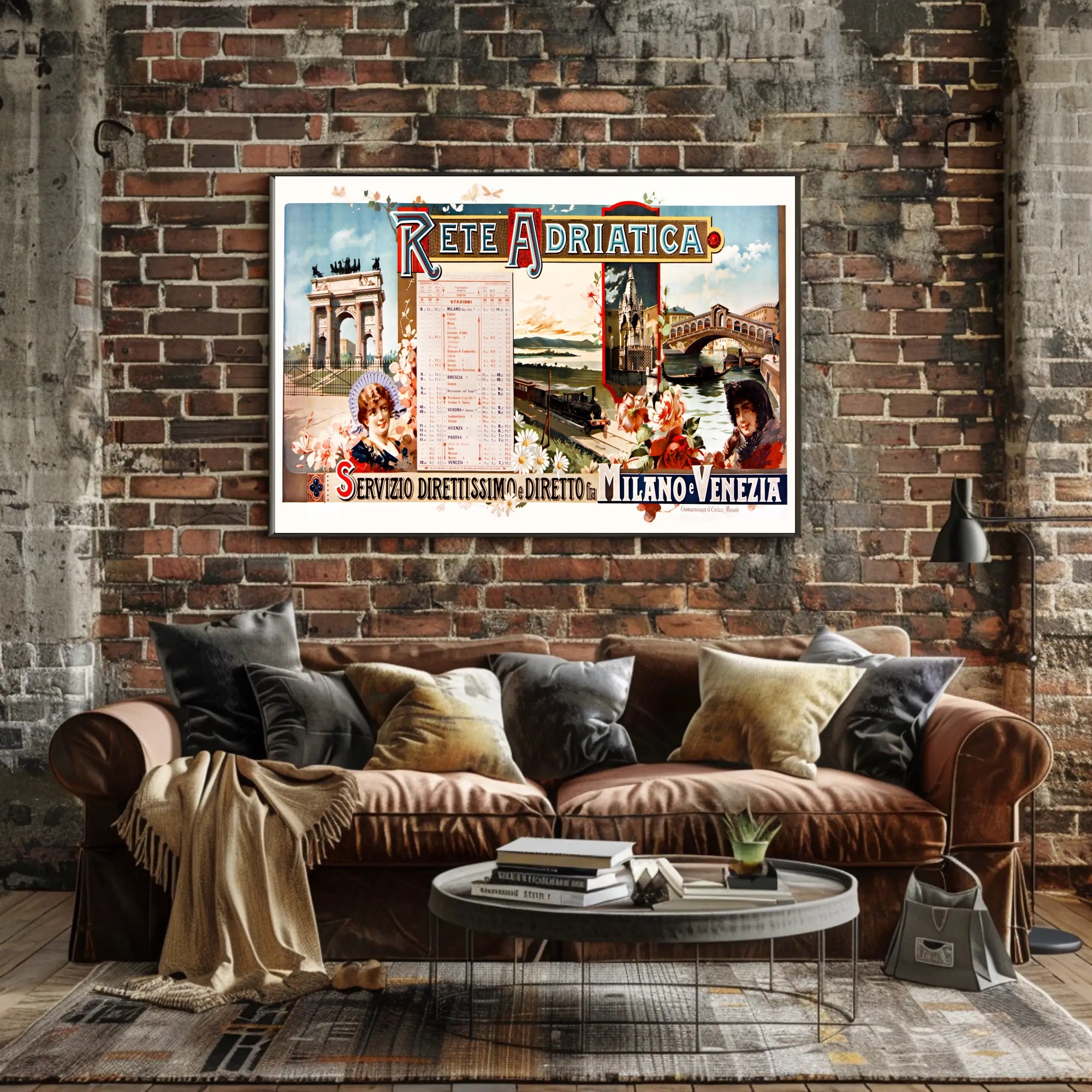 Vintage Romance in Milan-Venice Train Poster PosterGoat