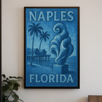 Naples Florida Poster Wall Art Coastal Beach Scene