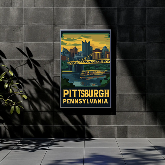 Pittsburgh, Pennsylvania Vintage Travel Poster