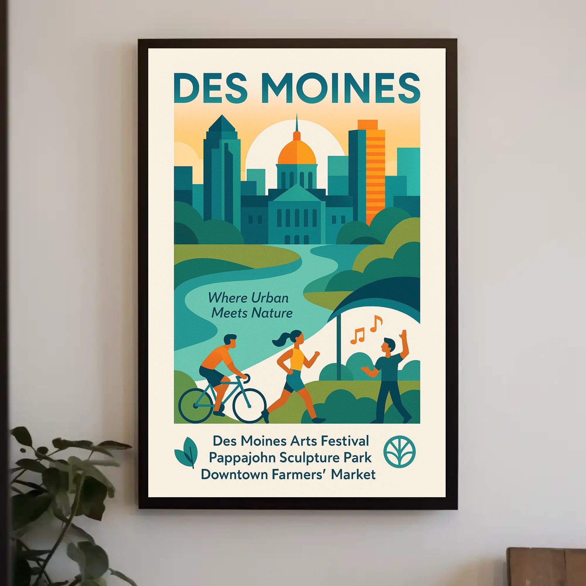 Des Moines Where Urban Meets Nature Poster