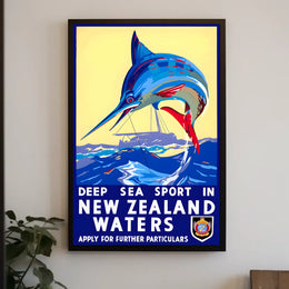 Deep Sea Sport In New Zealand Waters Poster
