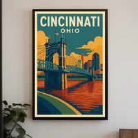 Cincinnati Cityscape Minimalist Wanderlust Poster