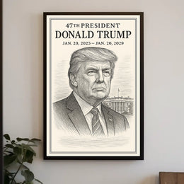 Trump Statesman Command Portrait Classic Leadership Style Patriotic Timeless Collector Poster