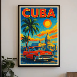 Vibrant Cuba Travel Poster