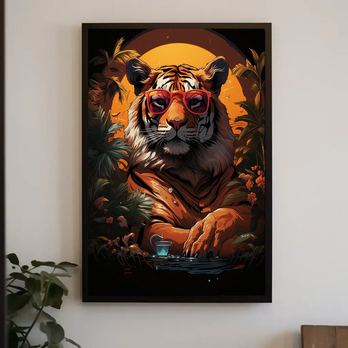 Exotic Tiger in Sunglasses Animal Poster