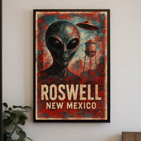 Roswell UFO Vintage Distressed SciFi Collectors Poster